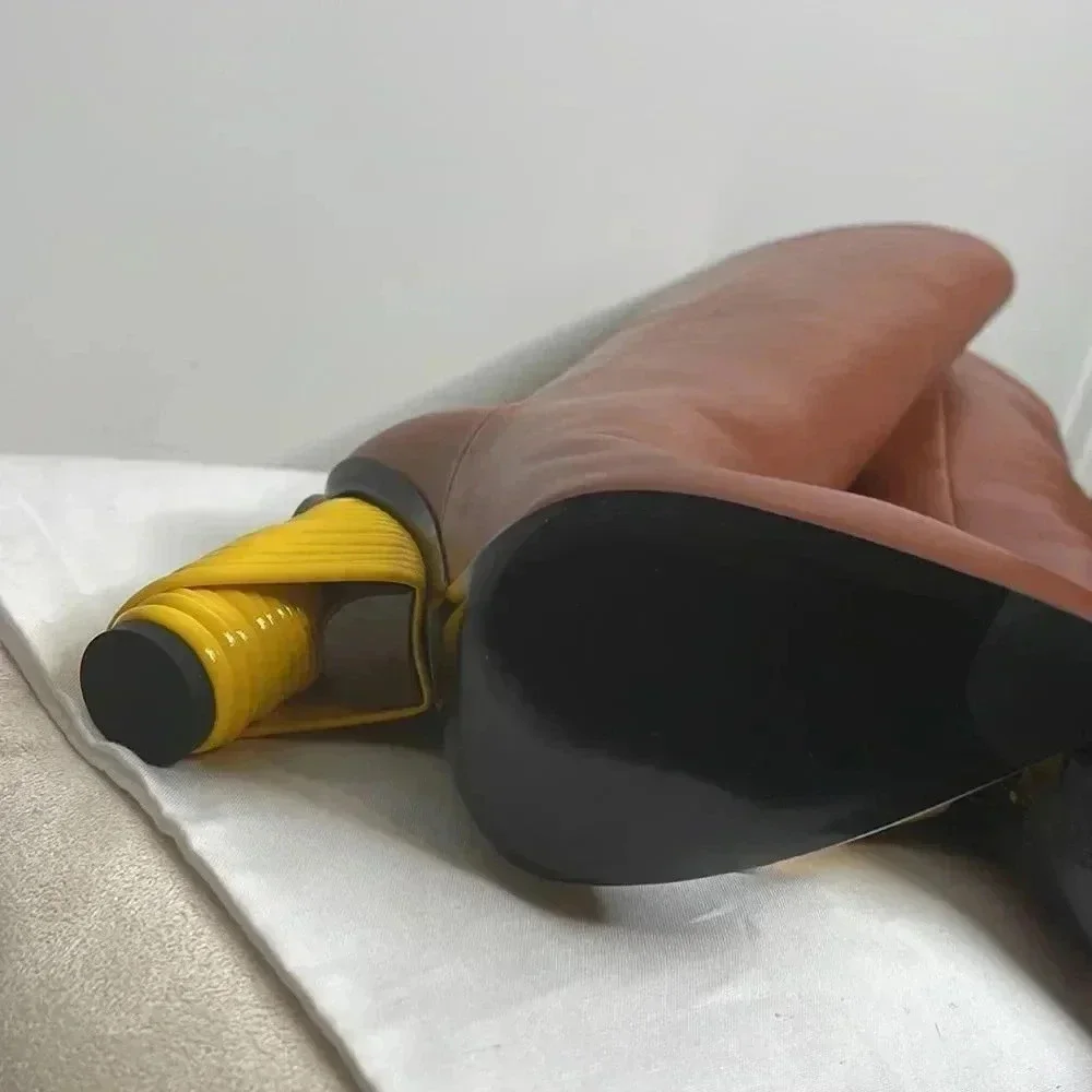 Balenciaga Camel Knee Length Boots - Picture 9 of 9